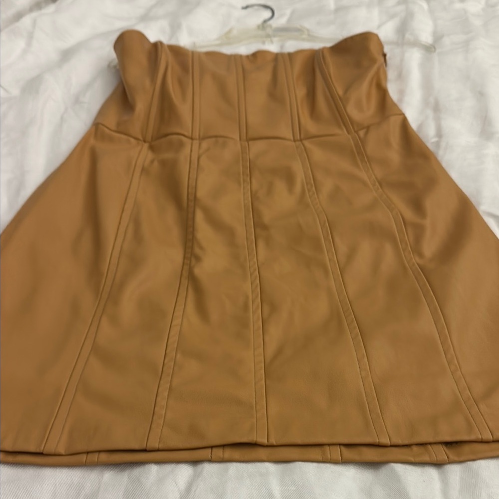 NWOT: Zara Tan Strapless A-Line Mini Dress Casual